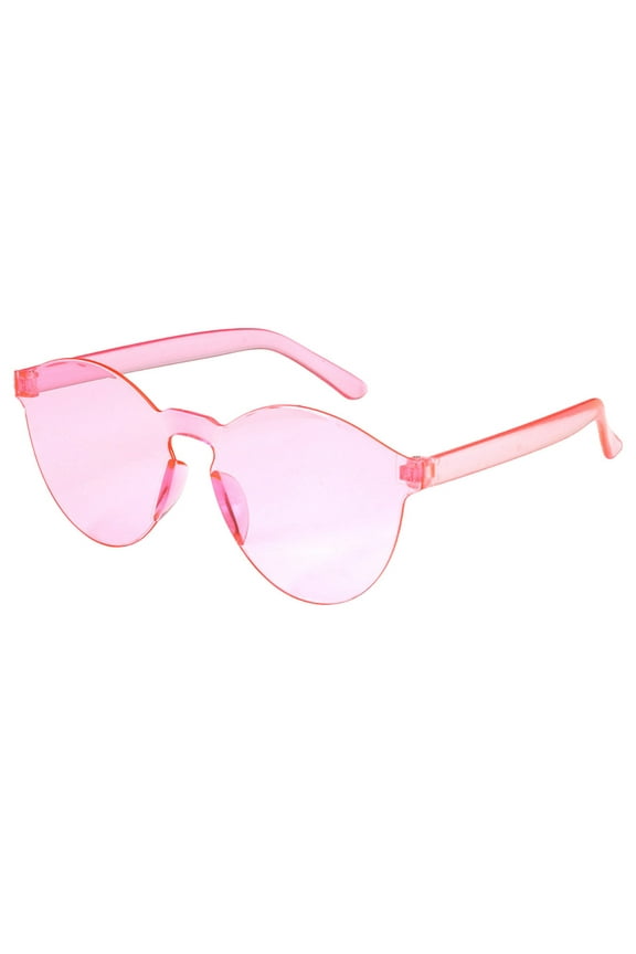 Rimless Sunglasses Colored Glasses Round Frameless Sunglasses Transparent Tinted Glasses Candy Color Sunglasses for Women Girl Multicolor