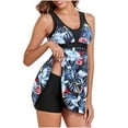 thumbnail image 1 of Penkiiy Ruffle Tankini Swimsuits for Women V Neck Two Piece Bathing Suits Tops with Boyshorts Tummy Control Tie Back Swimwear L Black, 1 of 8
