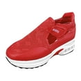 thumbnail image 1 of Penkiiy Running Shoes for Women Wide Feet Zapatos Comodos para Mujer De Vestir Platform High Top Canvas Shoes for Women High Heel Wedge Sneakers for Women Women Slip On Tennis Shoes 35 Red, 1 of 5