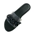 thumbnail image 1 of Penkiiy Sandals Women Flat Slippers Transparent Comfy Beach Roman Shoes Flip Flop 36 Black, 1 of 9