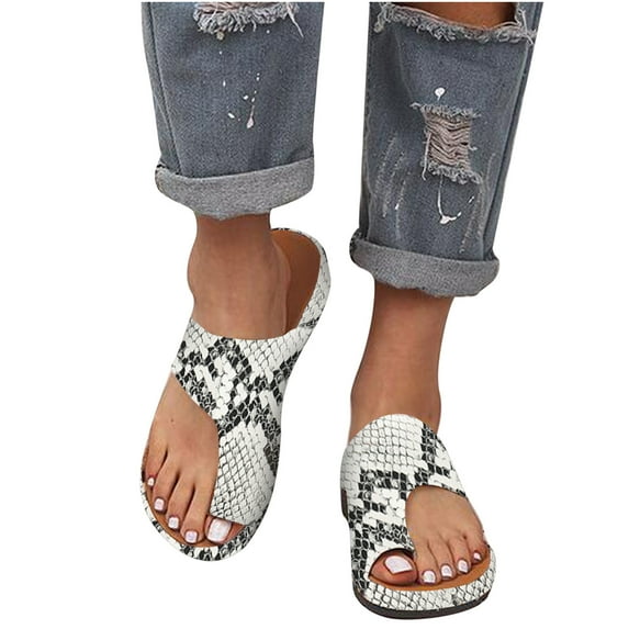 Penkiiy Sandals for Women Wedge Shoes: Comfortable Orthopedic Sandals Womens Dressy Summer Flip Flops Casual Walking Wedges 36 White