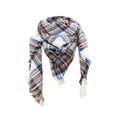 thumbnail image 1 of Penkiiy Scarf for Women Womens Warm Long Shawl Wraps Large Scarves Knit Cashmere Tassel Plaid Scarf Blue Scarf, 1 of 2