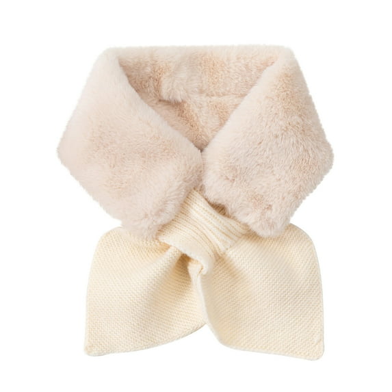Penkiiy Scarves for Women All-match Thick Plush Towel Cute Lady Fashion Winter Plush Scarf Jacket Lady Scarf Warm Bib Beige Scarves
