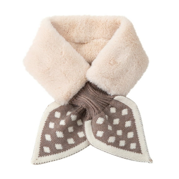 Penkiiy Scarves for Women All-match Thick Plush Towel Cute Lady Fashion Winter Plush Scarf Jacket Lady Scarf Warm Bib Khaki Scarves