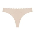 thumbnail image 1 of Penkiiy Seamless Thongs for Women No Show Thong V-waisted Stretch Breathable Sexy Panties Underwear S Beige, 1 of 3