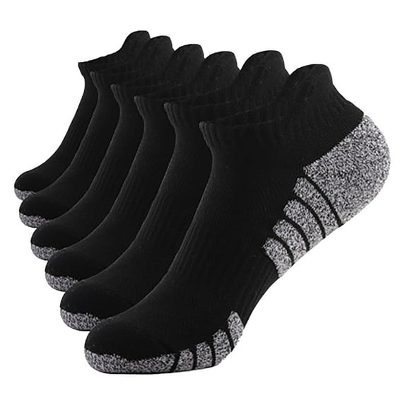 Penkiiy Socks for Men 6 Pairs Men Women Low Canister Movement Take A WalkTowel Cotton Breathable Socks Black Socks