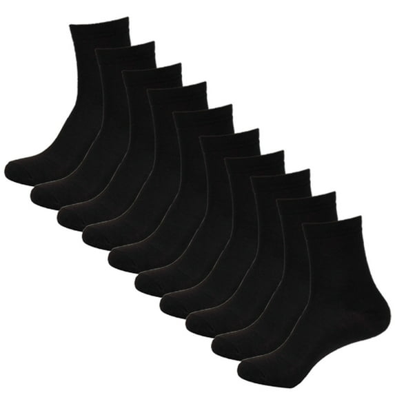 Penkiiy Socks for Men Men's Socks Business Casual Pure Color Fashion Socks 10 Pairs Black Socks