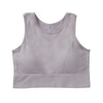thumbnail image 1 of Penkiiy Sports Bras for Women Women's Ruched Sports Bras Padded Workout Tops Medium Support Crop Tops Gray Bras, 1 of 9