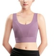 thumbnail image 1 of Penkiiy Sports Bras for Women Women's Ruched Sports Bras Padded Workout Tops Medium Support Crop Tops Purple Bras, 1 of 9