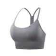 thumbnail image 1 of Penkiiy Sports Bras for Women Women's shockproof sports hollowed out bra with adjustable back buttons Gray Bras, 1 of 7