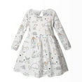 thumbnail image 1 of Penkiiy Spring Autumn Baby Girls Long-sleeve Floral Cotton Dress Easter Dresses for Toddler Girls 5-6 Years White On Clearance, 1 of 8