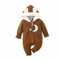 thumbnail image 1 of Penkiiy Spring And Autumn Infant Toddler Baby Embroidered Clouds Stars Moon Long Sleeve Hooded Romper Jumpsuit Bodysuit Baby Sleep and Play Pajamas 12-18 Months Brown on Clearance, 1 of 9