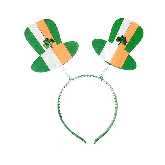 Penkiiy St. Patrick's Day Headband Hair Bands Hoops Clover Shamrock Hairband Women Green Leprechaun Irish Day Carnival Headpiece