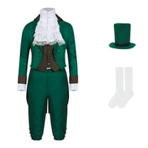 Penkiiy St. Patrick's Day Premium Men's Costume Set | 4-Piece Irish Celebration Suit (Jacket   Pants   Hat   Socks) | Party Outfit for Parades L Army Green