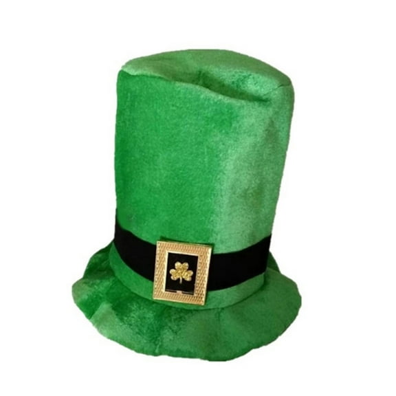 Penkiiy St. Patrick's Day Top Hat Green Cap Headpiece Women Men Cute Velvet Party Hat for Leprechaun Irish Day Halloween Parade Festival Carnival Birthday Dress Up Saint Patrick's Day Party Supplies