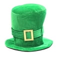 thumbnail image 1 of Penkiiy St Patricks Day Hats Men Women St. Patrick's Day Shamrock Green Velvet Top Hat Green St. Patricks Day Party Favor Accessories Green Christmas Tree Topper Hat, 1 of 1