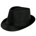 thumbnail image 1 of Penkiiy Straw Fedora Hat Mens Fedora Hats for Men Trilby Hat Sun Hat Panama Hat Linen Packable Straw Beach Jazz Hat Black, 1 of 1