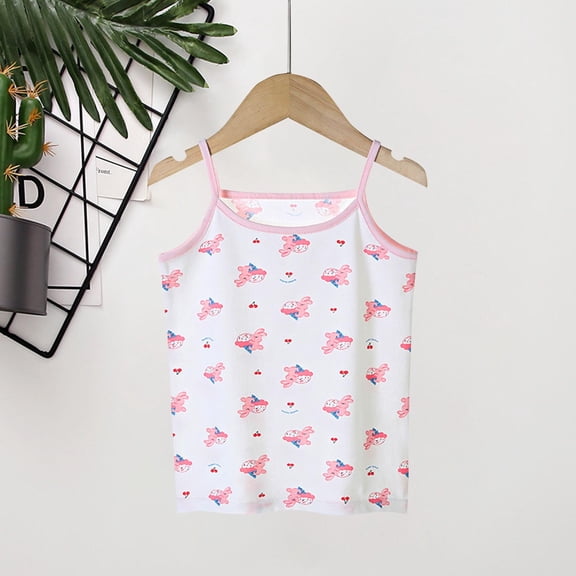 Penkiiy Summer Fashion Girls Tank Tops | Trendy Print Stretchy Cami Tops for Toddler & Kids | Everyday Essential All-Season Layering