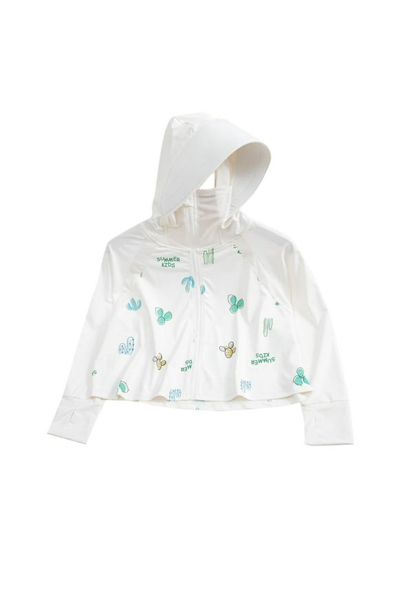 Girls Boys' UPF 50+ Long Sleeve Rashguard Kids UV Sun Protection Swim Shirts Toddler Athletic Swimwear Surf Tops 6 Years White