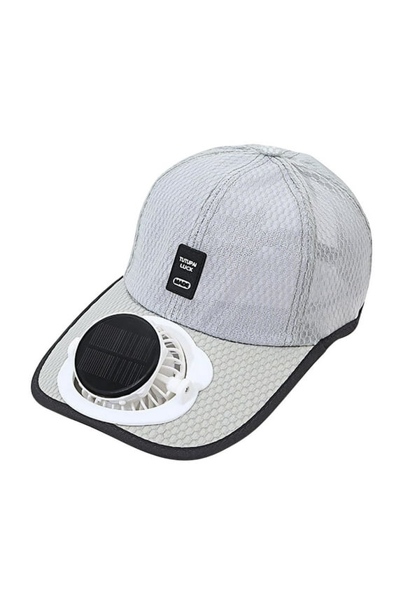 Summer New Breathable Mesh Hat, Solar Charging Fan Hat Sun Protection Hat Mens Baseball Cap with Solar Fan, Summer UV Protection Wide Brim Sun Hat Mesh Beach Hats, Solar Powered