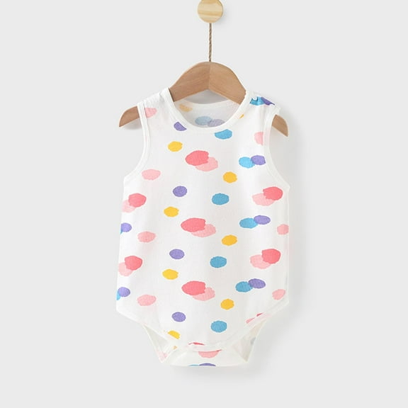 Penkiiy Summer Newborn Essentials: Sleeveless Baby Bodysuit with Cute Prints | Ultra-Breathable Romper for Hot Weather | Baby Sleepwear & Playwear