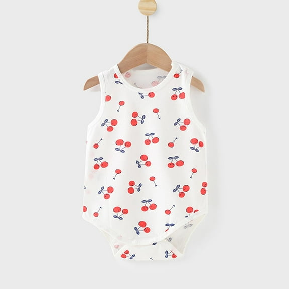 Penkiiy Summer Newborn Essentials: Sleeveless Baby Bodysuit with Cute Prints | Ultra-Breathable Romper for Hot Weather | Baby Sleepwear & Playwear