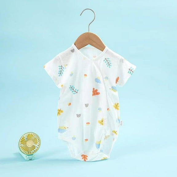 Penkiiy Summer Newborn Essentials - Ultra-Soft Cotton Baby Bodysuits with Cute Prints | Breathable Short Sleeve Onesies, Unisex Rompers