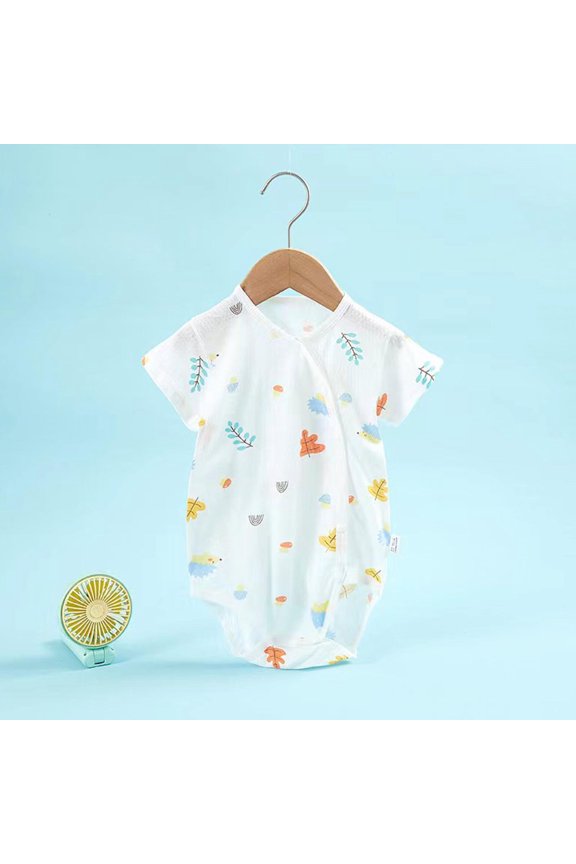 Summer Newborn Essentials - Ultra-Soft Cotton Baby Bodysuits with Cute Prints | Breathable Short Sleeve Onesies, Unisex Rompers
