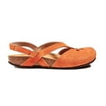 thumbnail image 1 of Penkiiy Summer Round-toe Frosted Suede Flat Solid Color Buckle Backspace Casual Sandals, 1 of 6
