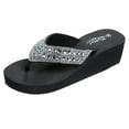 thumbnail image 1 of Penkiiy Summer Slippers Rhinestones Wedges Flip Flops Women's Casual Beach Shoes 38 Black, 1 of 6