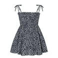 thumbnail image 1 of Penkiiy Summer Toddler Baby Girls Sleeveless Sling Dress Graphic Print Children's Clothing Toddler Girls Clothes 2-3 Years Navy 2023 Summer Deal, 1 of 1