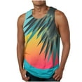 thumbnail image 1 of Penkiiy Sunset Print Beach Tank Tops Men Summer Casual Sleeveless T-Shirt Round Neck Sports Tee Racerback Workout Tanks 2XL Light Blue, 1 of 4