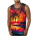 thumbnail image 1 of Penkiiy Sunset Print Beach Tank Tops Men Summer Casual Sleeveless T-Shirt Round Neck Sports Tee Racerback Workout Tanks 2XL Orange, 1 of 5