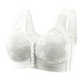 thumbnail image 1 of Penkiiy Support Wirefree Front-Closure Bralette for Women | Comfort Fit Push-Up Bra | Plus Size Camisole Lingerie 5XL White, 1 of 8