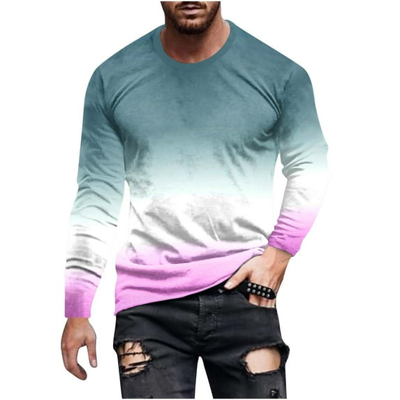 Penkiiy T Shirts for Men Casual Round Neck 3D Digital Printing Pullover Tops Fitness Sports Shorts Sleeves Tee Shirt Blouse 5XL Navy