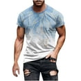 thumbnail image 1 of Penkiiy T Shirts for Men Casual Shorts Sleeves Round Neck Pullover 3D Digital Printing Sports Fitness Blouse Plus Size Tops 5XL Light Blue, 1 of 5