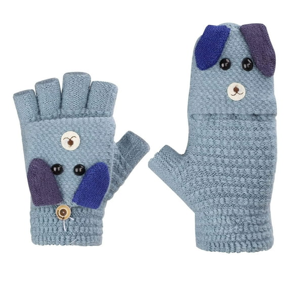 Penkiiy Toddle Mittens Children's Cute Five-Fingered Velvet Warm Knitted Gloves Fashion Gloves Multicolor Mittens