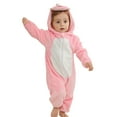 thumbnail image 1 of Penkiiy Toddler Baby Boy Girl Cartoon Animal Fuzzy Warm Hoodie Romper Fall Winter Clothes 18 Months Pink, 1 of 9