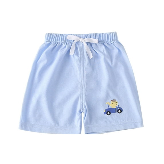 Penkiiy Toddler Baby Boy Shorts Summer Printed Cotton Shorts Casual Elastic Waist Jogger Shorts Pants Blue for 3-4 Years