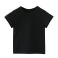 thumbnail image 1 of Penkiiy Toddler Baby Boys Girl Comfortable Solid Color Short Sleeve Cotton T-shirt Top Black for 2-3 Years, 1 of 5
