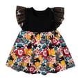 thumbnail image 1 of Penkiiy Toddler Baby Girls Outfits Flower Print Summer Cute Comfortable Net Yarn Dress Girls Dress Party Sundress 12-18 Months Black On Clearance, 1 of 9