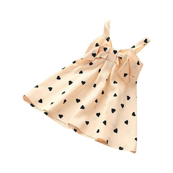 Penkiiy Toddler Baby Girls Outfits Sling Clothes Wave Point Print Romper Kids Dress Toddler Girls Clothes 3-4 Years 2023 Summer Deal