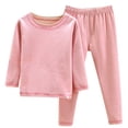 thumbnail image 1 of Penkiiy Toddler Baby Kids Winter Boys Girls Solid Color Long Sleeved Thickening Home Wear Clothes Suit 3-4 Years Pink, 1 of 5