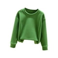 thumbnail image 1 of Penkiiy Toddler Baby Kids Winter Boys Girls Solid Color Long Sleeved Thickening Home Wear Clothes Top 3-4 Years Green, 1 of 4