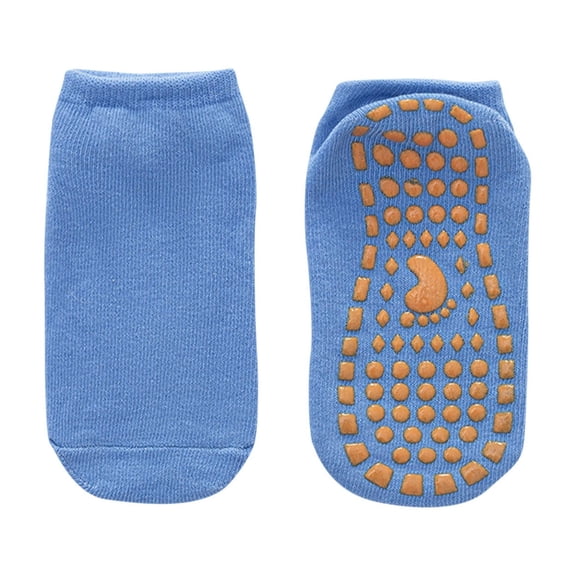 Penkiiy Toddler Baby Non Slip Socks Ankle Socks with Grippers Kids Boys Girls Socks 3 Pairs for 0-12 Years Infant Children Blue