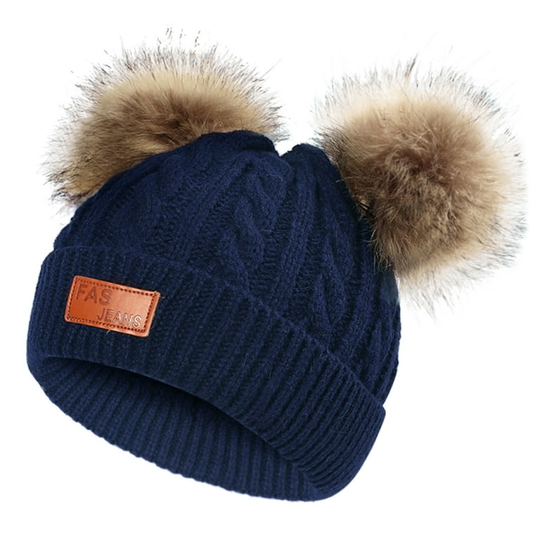Boys navy pom pom hat 2025