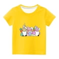 thumbnail image 1 of Penkiiy Toddler Girl Happy Easter Day Shirt Bunny Rabbit Hip Hop Outfit Egg Hunt Tshirt Short Sleeve Clothes Kid Tee Top 13 Years Yellow, 1 of 6