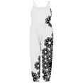 thumbnail image 1 of Penkiiy Toddler Girls Kids Chinese Style Black & White Printed Jumpsuit Playsuit Strap Romper Summer Outfits Clothes 1-2 Years White, 1 of 5
