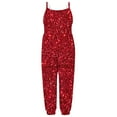 thumbnail image 1 of Penkiiy Toddler Girls Kids Glitter Printed Jumpsuit Playsuit Strap Romper Summer Outfits Clothes 4-5 Years Red, 1 of 5