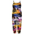 thumbnail image 1 of Penkiiy Toddler Girls Kids Hawaiian Coconut Printed Jumpsuit Playsuit Strap Romper Summer Outfits Clothes 4-5 Years Black, 1 of 5